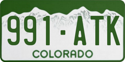 CO license plate 991ATK