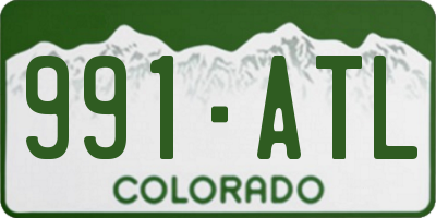 CO license plate 991ATL