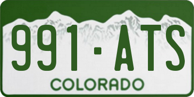 CO license plate 991ATS