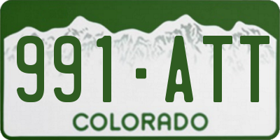 CO license plate 991ATT
