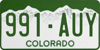 CO license plate 991AUY