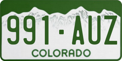CO license plate 991AUZ