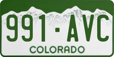 CO license plate 991AVC