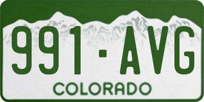 CO license plate 991AVG