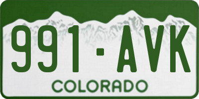CO license plate 991AVK