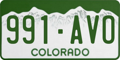 CO license plate 991AVO