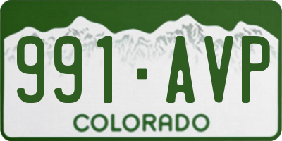 CO license plate 991AVP