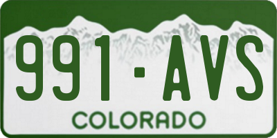 CO license plate 991AVS