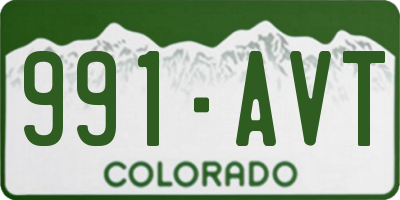 CO license plate 991AVT