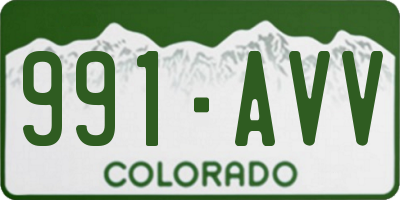 CO license plate 991AVV