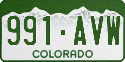 CO license plate 991AVW