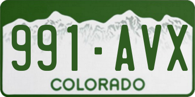 CO license plate 991AVX