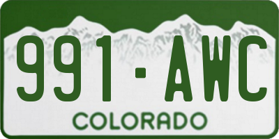 CO license plate 991AWC