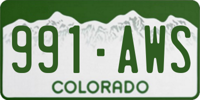 CO license plate 991AWS