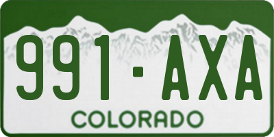 CO license plate 991AXA