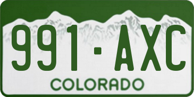 CO license plate 991AXC