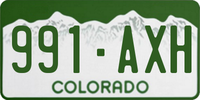 CO license plate 991AXH