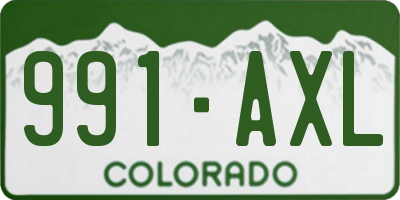 CO license plate 991AXL