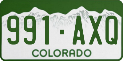 CO license plate 991AXQ