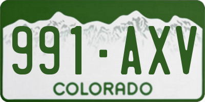 CO license plate 991AXV