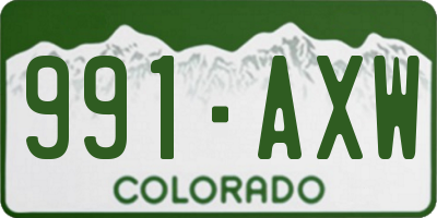 CO license plate 991AXW