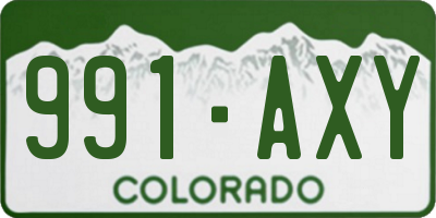 CO license plate 991AXY