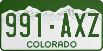 CO license plate 991AXZ