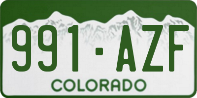 CO license plate 991AZF