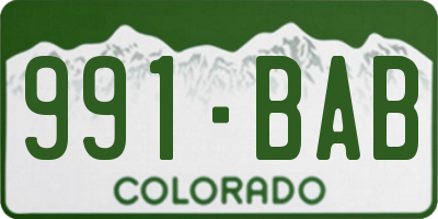 CO license plate 991BAB