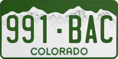 CO license plate 991BAC