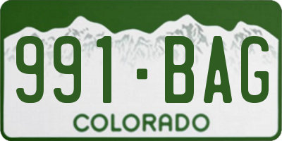 CO license plate 991BAG