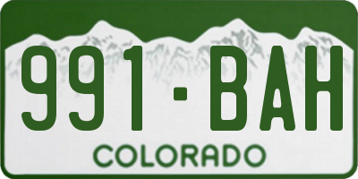 CO license plate 991BAH