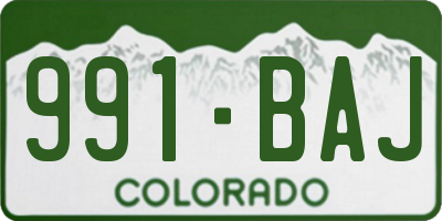 CO license plate 991BAJ