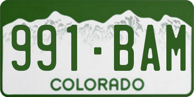 CO license plate 991BAM