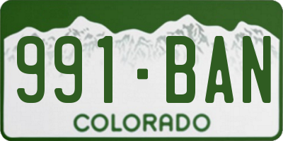 CO license plate 991BAN