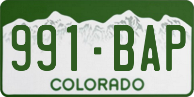 CO license plate 991BAP