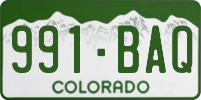 CO license plate 991BAQ