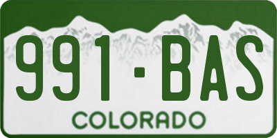 CO license plate 991BAS