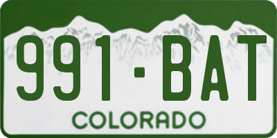 CO license plate 991BAT