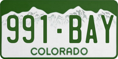 CO license plate 991BAY