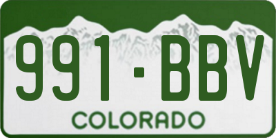 CO license plate 991BBV