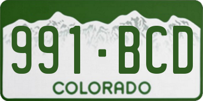 CO license plate 991BCD