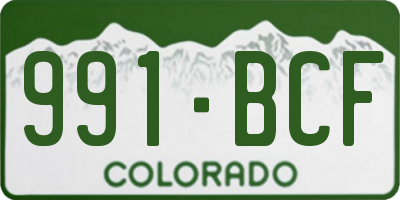CO license plate 991BCF