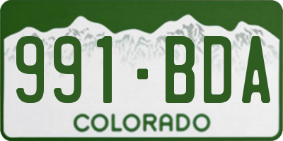 CO license plate 991BDA