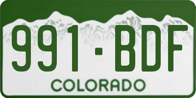 CO license plate 991BDF