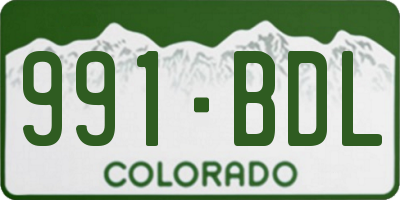 CO license plate 991BDL