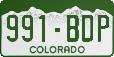 CO license plate 991BDP