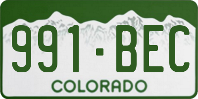 CO license plate 991BEC