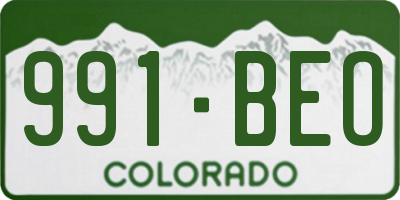 CO license plate 991BEO