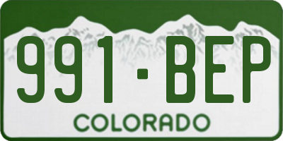 CO license plate 991BEP